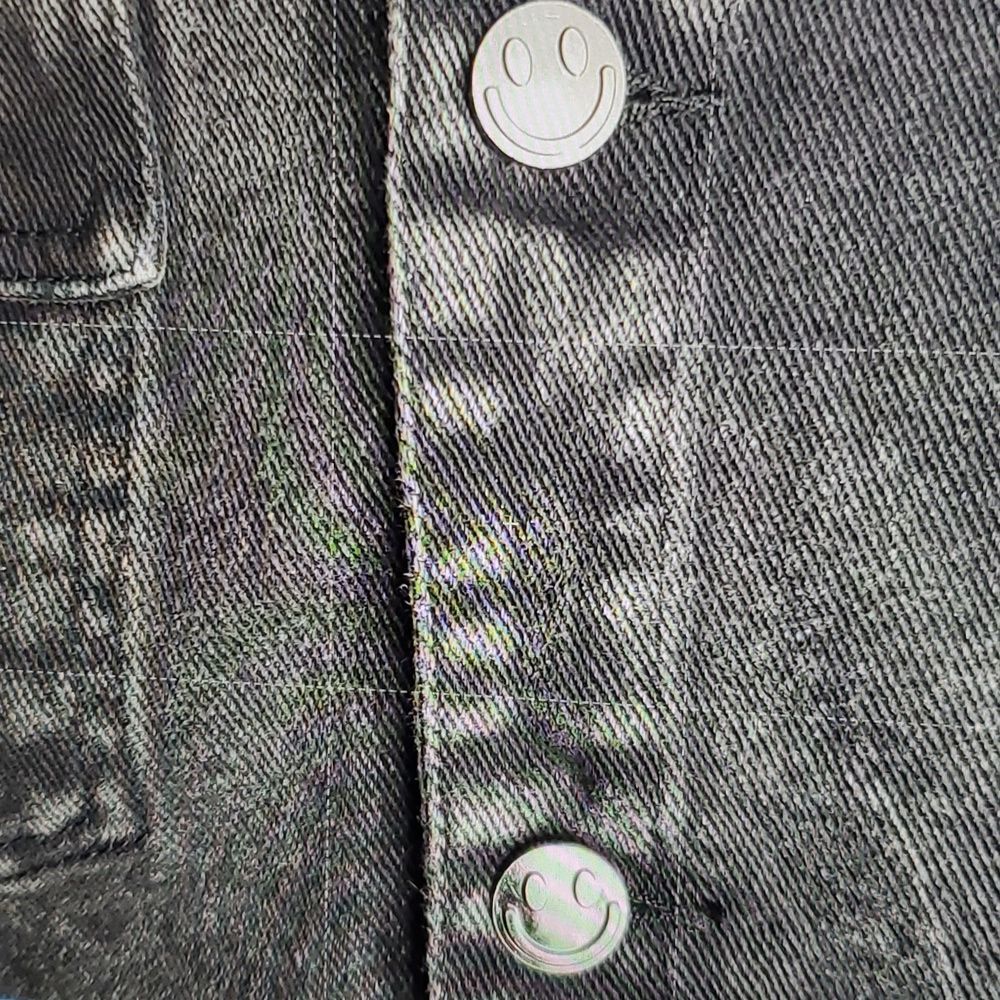 Rock Glam Rhinestone Studded Black Denim Jacket Bedazzled Vintage Size 10 - Picture 14 of 15